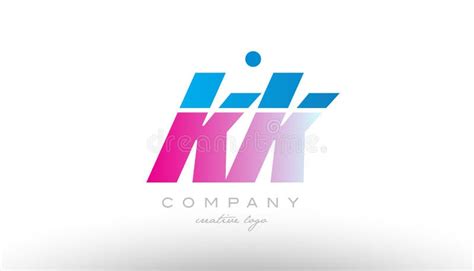 Kk K K Alphabet Letter Combination Pink Blue Bold Logo Icon Design Stock Illustration