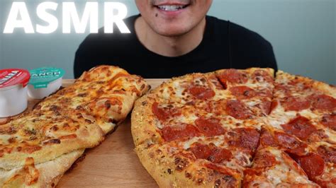 Asmr Domino S Stuffed Cheesy Bread Pepperoni Pizza The Hangry