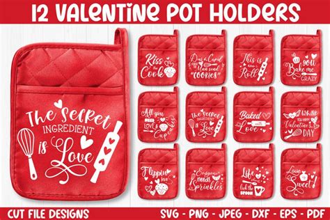 Valentine Pot Holder Svg Valentine Svg Cut Files Bundle