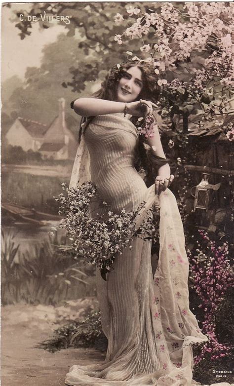 Early 1900sbeautiful Edwardian Ladyflowersoriginal Vintage