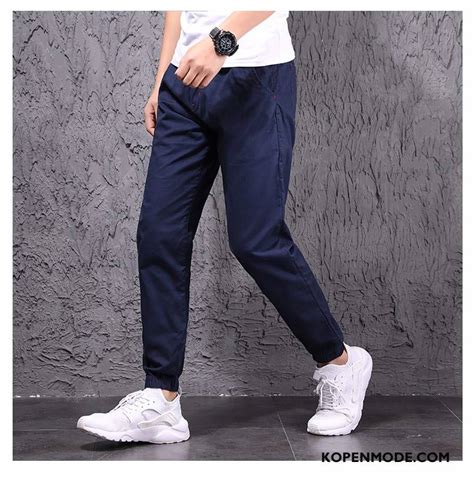 Broeken Heren Casual Broek Slim Fit Mini Trend Mannen Zwart Winkel