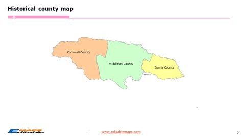 Jamaica Map With Parishes Editable Powerpoint Maps