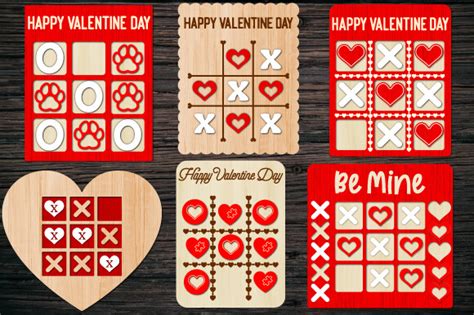 Valentine Tic Tac Toe Game Laser Cut Graphic By ABStore Creative Fabrica