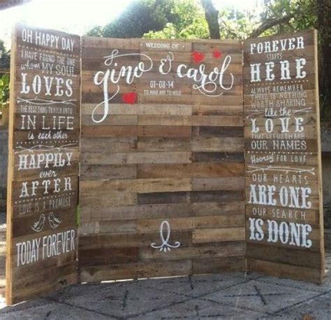 Wedding Ceremony Backdrops With Wooden Pallets The Bohemian Wedding