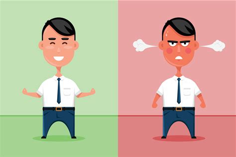 Free Vector Happy And Angry Office Worker Or Sad And Smiling Business