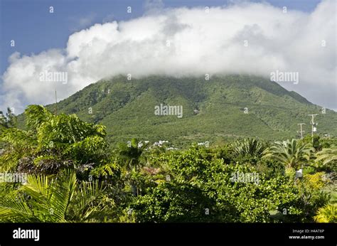 Nevis, volcano summit 'Nevis Peak' Stock Photo - Alamy