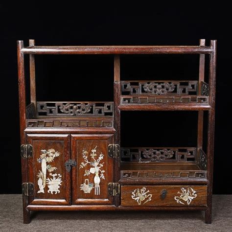 Chinese Antique Pure Hand Carved Large Rosewood Inlay Exquisite Pattern