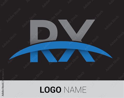 RX initial logo company name colored grey and blue swoosh design. Stock Vector | Adobe Stock