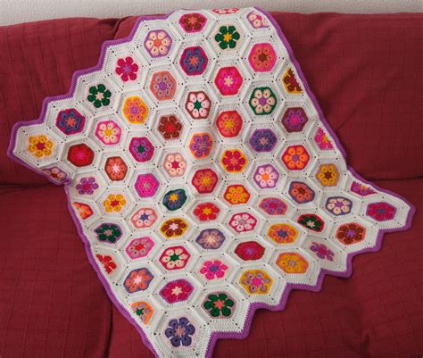 Hexagon Flower Blanket Free Crochet Patterns Atelier Yuwa Ciao Jp