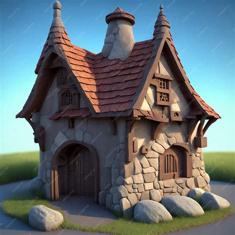 Premium Ai Image Fantasy House 3d Model For Games Ai