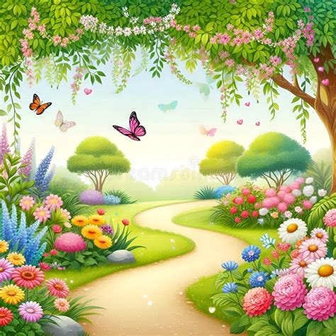 Natural Scenery, Butterflies and Flowers Stock Image - Image of nature ...