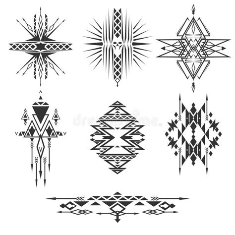 Vector Tribal Background Abstract Pattern With Primitive Shapes Hand