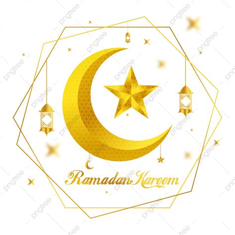 Ramadan Kareem Lua E Estrela Moldura Dourada Vetor PNG Vetor De