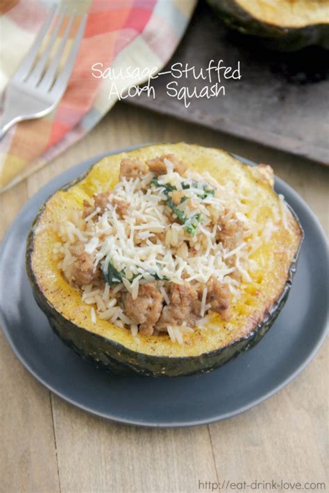 Sausage-Stuffed Acorn Squash - Eat. Drink. Love.