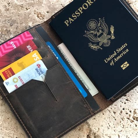 Personalize Leather Passport Holder Travel Wallet Passport Etsy