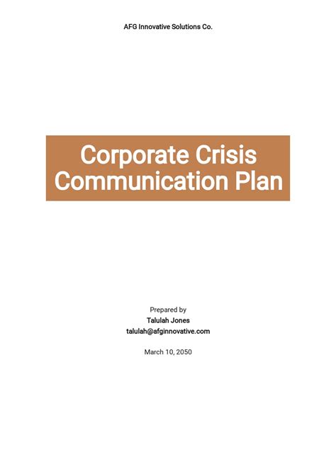 Crisis Communication Template