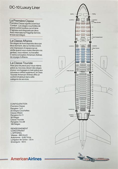 American Airlines DC-10 Seating Chart : American Airlines : Free ...