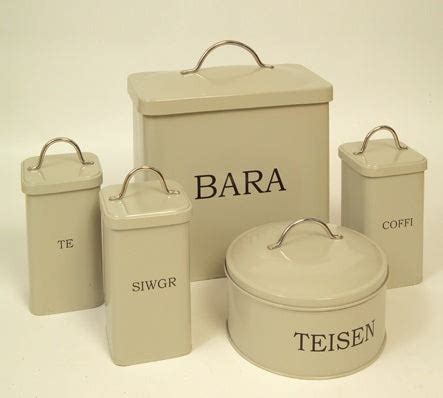Welsh Enamelware Kitchen Canisters - Te Coffi Siwgr - set of 3 | Y ...