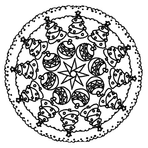 Coloriage Mandalas pour Noël Mandala Sapin de Noël 9