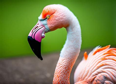 Premium Ai Image A Pink And Black Flamingo With A Pink Beak