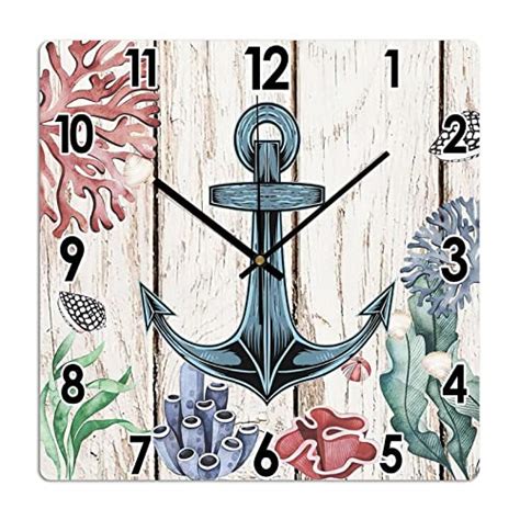 Pvc Wall Clocks Nautical Vintage Navy Anchor Clock For Wall Farmhouse