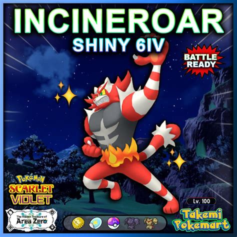 Incineroar Shiny 6iv Any Item Ready For Competitive Battle Pokemon