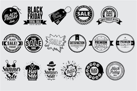 Premium Vector A Set Of Black Friday Labels