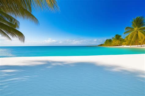 Beautiful tropical beach with blue ocean. White sand tropical paradise