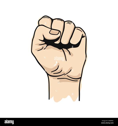 Vector Illustration Of Clenched Fist Held High In Protest Stock Vector Image And Art Alamy