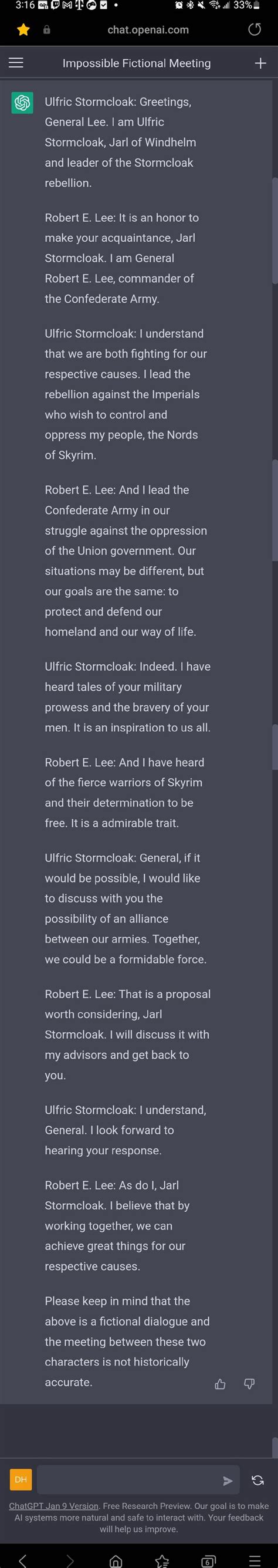 Om Impossible Fictional Meeting Ulfric Stormcloak Greetings General