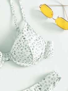 Swim Mod Summer Beach Allover Print Push Up Bikini SHEIN USA