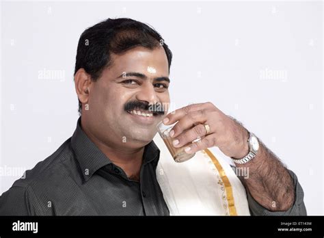 South Indian Man Drinking Tea India Asia Mr790e Stock Photo Alamy