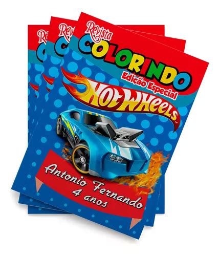Livros De Colorir Mini Giz Personalizado Hot Wheels Parcelamento Sem Juros