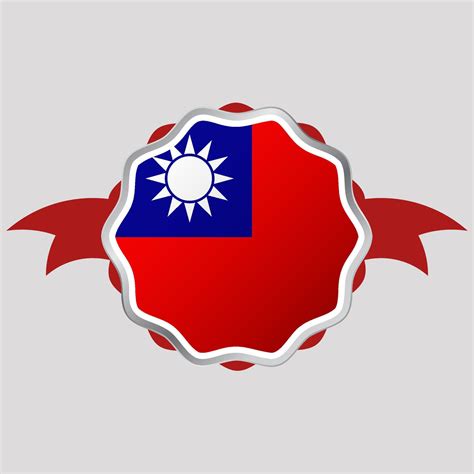 Creative Taiwan Flag Sticker Emblem 39932413 Vector Art At Vecteezy