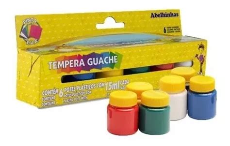 Tempera Guache 6 Cores 15ml Acrilex Kit 2 Caixas MercadoLivre