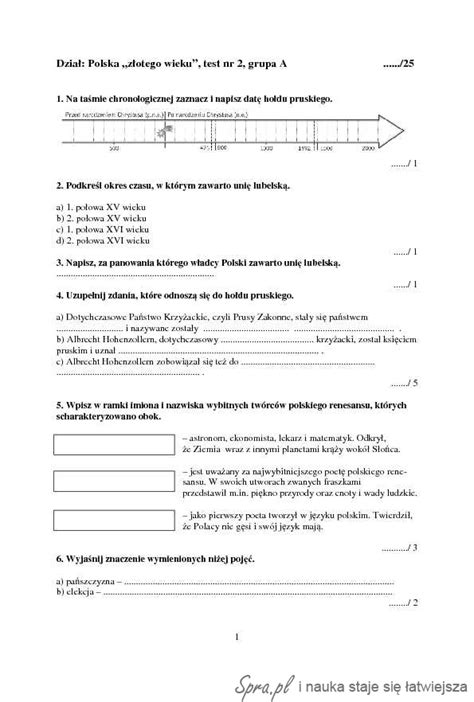 Sprawdzian Z Historii Klasa Dzia Pocztki Redniowiecza Question