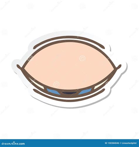 Pegatina De Un Lindo Ojo Dormido De Caricatura Ilustración Del Vector