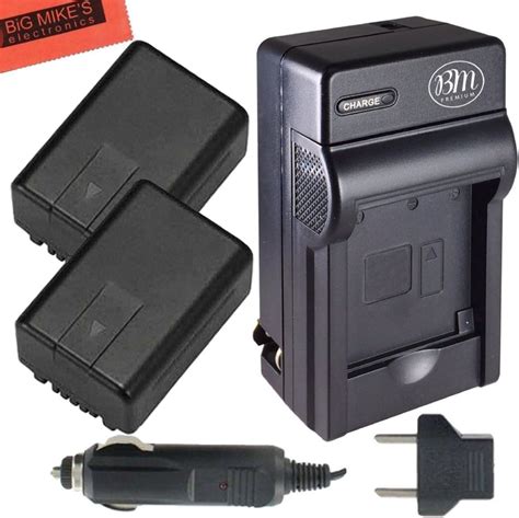 Pack Of Vw Vbk Batteries And Battery Charger For Panasonic Hc V