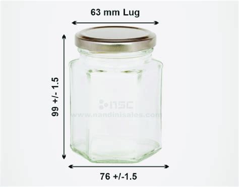 Ml Hexagonal Glass Jar Nandini Sales Corporation