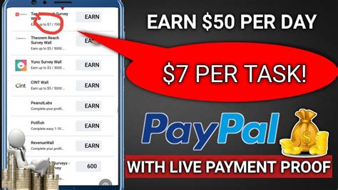 Earn Per Day With Live Payment Proof Per Task Paypal Cash