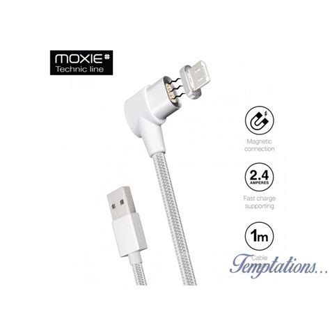 Câble Tressé Coudé USB avec Embout Magnétique Moxie