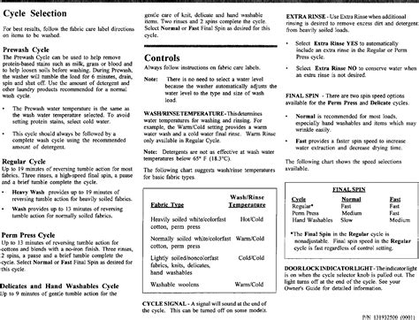 Frigidaire GLTF1040AS0 User Manual WASHER Manuals And Guides L0410184