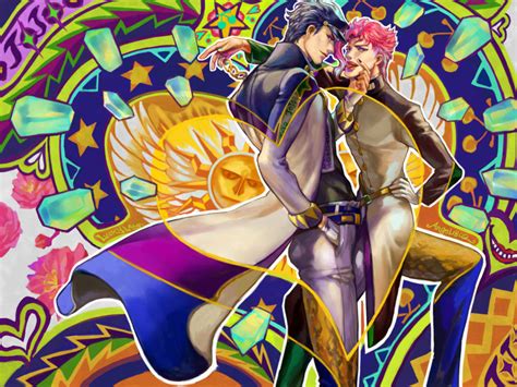 Safebooru 2boys A802 Blue Hair Colorful Gakuran Hat Heart Highres Jojo No Kimyou Na Bouken