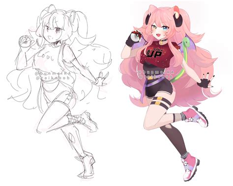 Raika Comms On Twitter Sketch Vs Final Illustration For