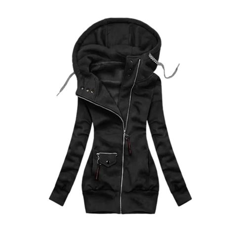 Winter Women Solid Hoodies Sweatshirt Fashion Casual Slim Long Sleeve Hooded Coat Streetwear