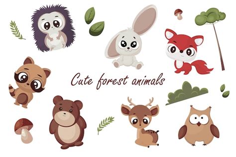 Premium Vector | Cute forest animals