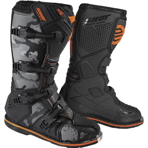 Bottes Cross X Shot Orange Fluo Camo Moto Axxe Fr Bottes Cross