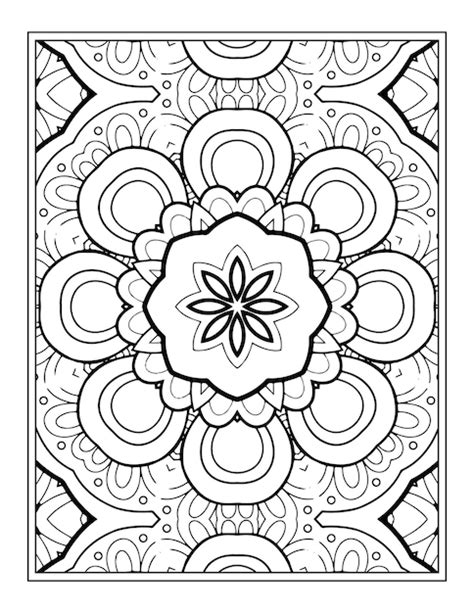 Premium Vector Flowers Mandala Coloring Book Design