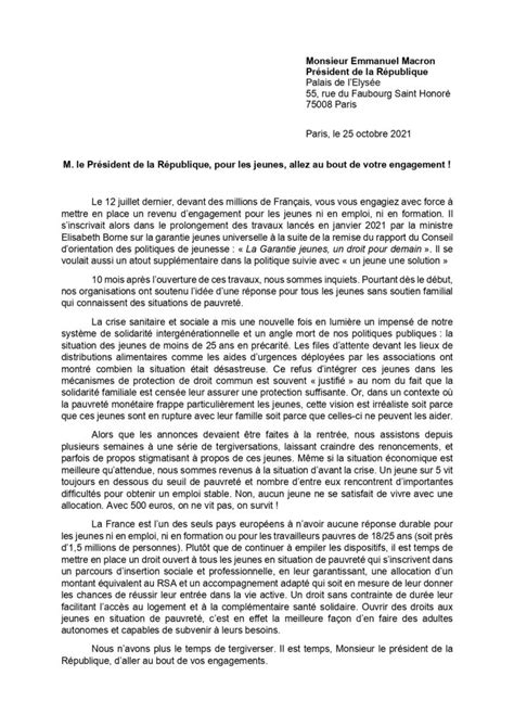 Lettre ouverte au Président de la République Union Nationale pour l