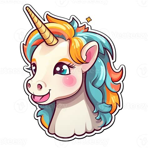 Cute Cartoon Unicorn Sticker 24488048 Png